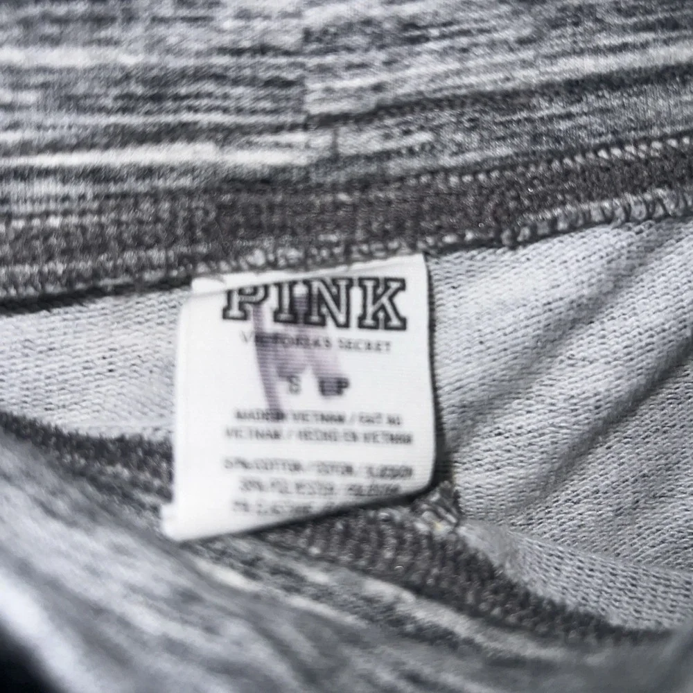 Victoria's Secret Pink Marled‎ Tropical Palm Logo Sweat Pants Gray Small (S)